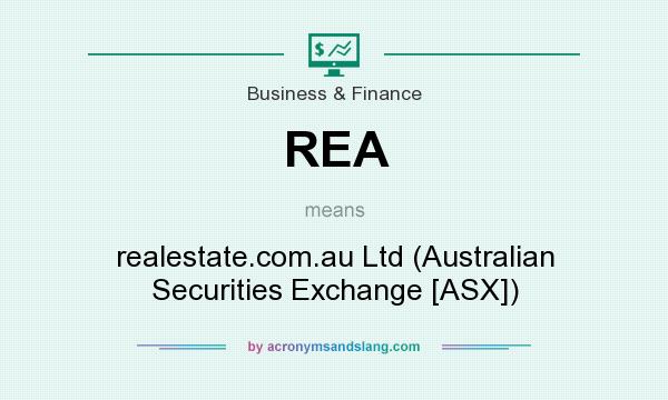 What does REA mean? It stands for realestate.com.au Ltd (Australian Securities Exchange [ASX])