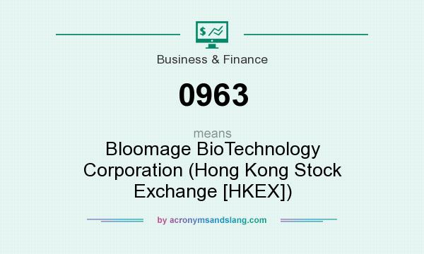 What does 0963 mean? It stands for Bloomage BioTechnology Corporation (Hong Kong Stock Exchange [HKEX])