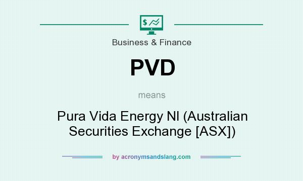 What does PVD mean? It stands for Pura Vida Energy Nl (Australian Securities Exchange [ASX])
