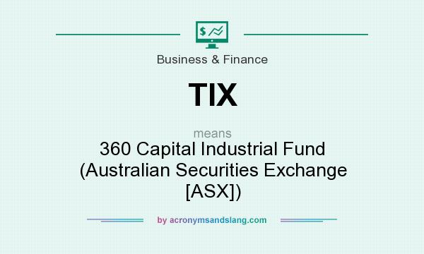 What does TIX mean? It stands for 360 Capital Industrial Fund (Australian Securities Exchange [ASX])