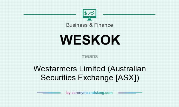 What does WESKOK mean? It stands for Wesfarmers Limited (Australian Securities Exchange [ASX])