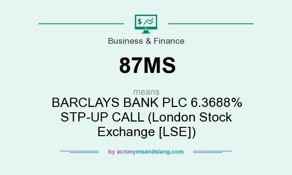 What does 87MS mean? It stands for BARCLAYS BANK PLC 6.3688% STP-UP CALL (London Stock Exchange [LSE])