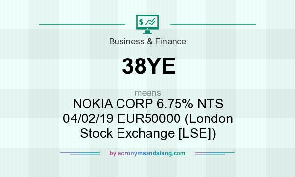 What does 38YE mean? It stands for NOKIA CORP 6.75% NTS 04/02/19 EUR50000 (London Stock Exchange [LSE])