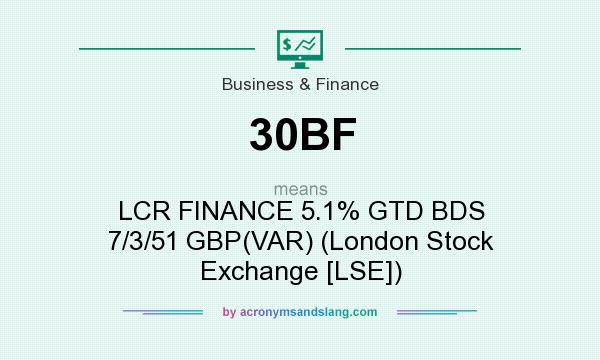 What does 30BF mean? It stands for LCR FINANCE 5.1% GTD BDS 7/3/51 GBP(VAR) (London Stock Exchange [LSE])