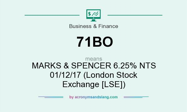 What does 71BO mean? It stands for MARKS & SPENCER 6.25% NTS 01/12/17 (London Stock Exchange [LSE])