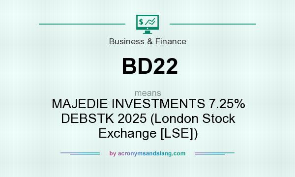 What does BD22 mean? It stands for MAJEDIE INVESTMENTS 7.25% DEBSTK 2025 (London Stock Exchange [LSE])