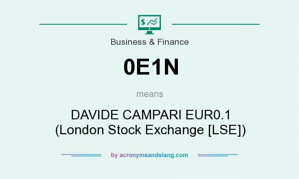 What does 0E1N mean? It stands for DAVIDE CAMPARI EUR0.1 (London Stock Exchange [LSE])