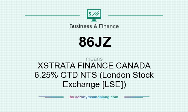 What does 86JZ mean? It stands for XSTRATA FINANCE CANADA 6.25% GTD NTS (London Stock Exchange [LSE])