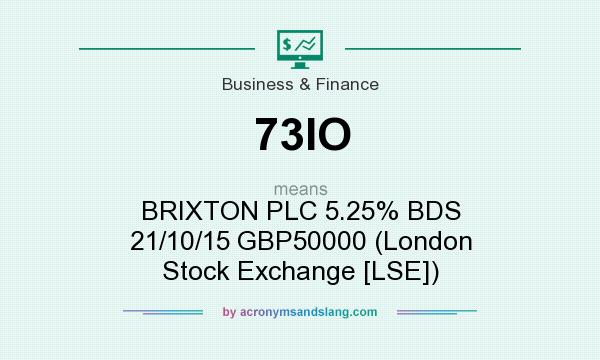 What does 73IO mean? It stands for BRIXTON PLC 5.25% BDS 21/10/15 GBP50000 (London Stock Exchange [LSE])