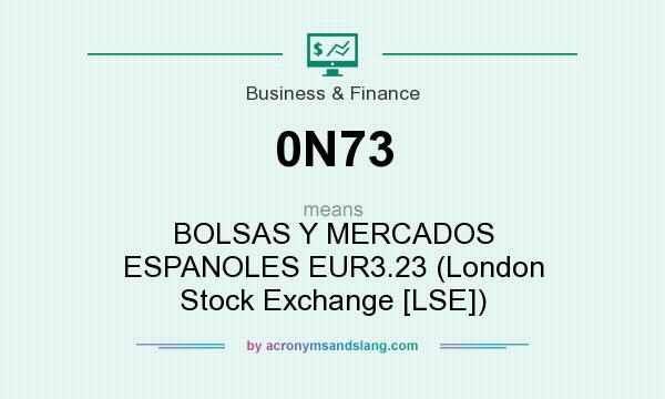 What does 0N73 mean? It stands for BOLSAS Y MERCADOS ESPANOLES EUR3.23 (London Stock Exchange [LSE])