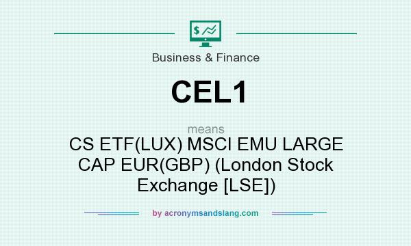 What does CEL1 mean? It stands for CS ETF(LUX) MSCI EMU LARGE CAP EUR(GBP) (London Stock Exchange [LSE])