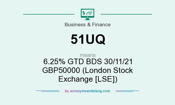 What does 51UQ mean? It stands for 6.25% GTD BDS 30/11/21 GBP50000 (London Stock Exchange [LSE])