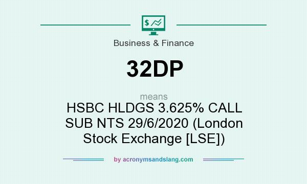 What does 32DP mean? It stands for HSBC HLDGS 3.625% CALL SUB NTS 29/6/2020 (London Stock Exchange [LSE])
