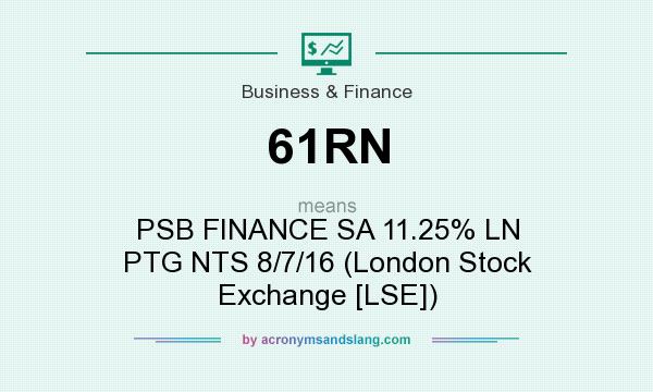 What does 61RN mean? It stands for PSB FINANCE SA 11.25% LN PTG NTS 8/7/16 (London Stock Exchange [LSE])