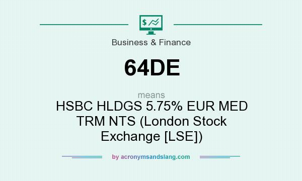 What does 64DE mean? It stands for HSBC HLDGS 5.75% EUR MED TRM NTS (London Stock Exchange [LSE])