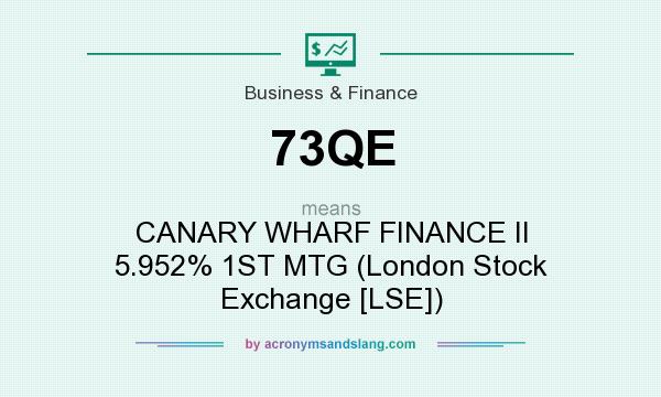 What does 73QE mean? It stands for CANARY WHARF FINANCE II 5.952% 1ST MTG (London Stock Exchange [LSE])