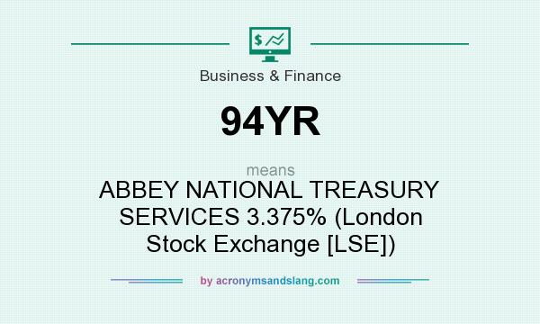 What does 94YR mean? It stands for ABBEY NATIONAL TREASURY SERVICES 3.375% (London Stock Exchange [LSE])