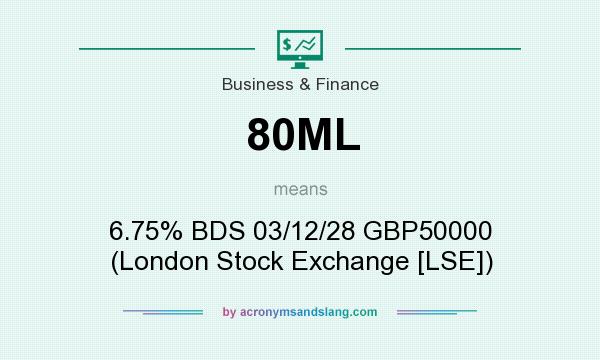 What does 80ML mean? It stands for 6.75% BDS 03/12/28 GBP50000 (London Stock Exchange [LSE])