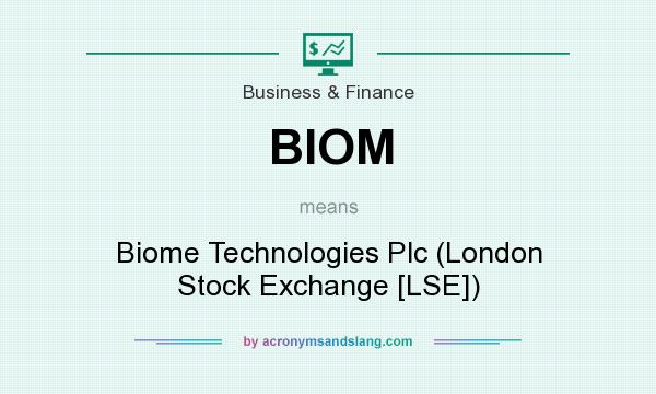 What does BIOM mean? It stands for Biome Technologies Plc (London Stock Exchange [LSE])