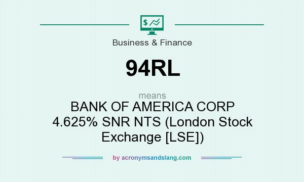 What does 94RL mean? It stands for BANK OF AMERICA CORP 4.625% SNR NTS (London Stock Exchange [LSE])