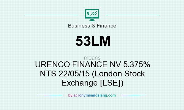 What does 53LM mean? It stands for URENCO FINANCE NV 5.375% NTS 22/05/15 (London Stock Exchange [LSE])
