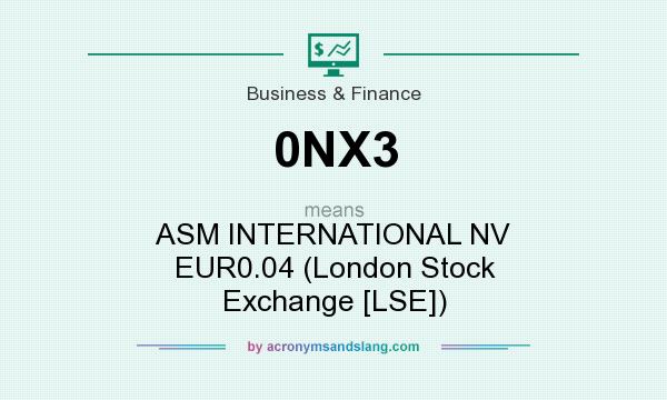 What does 0NX3 mean? It stands for ASM INTERNATIONAL NV EUR0.04 (London Stock Exchange [LSE])
