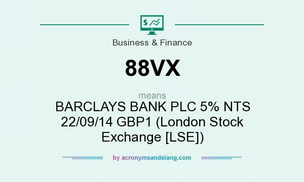 What does 88VX mean? It stands for BARCLAYS BANK PLC 5% NTS 22/09/14 GBP1 (London Stock Exchange [LSE])