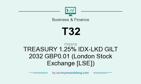 What does T32 mean? It stands for TREASURY 1.25% IDX-LKD GILT 2032 GBP0.01 (London Stock Exchange [LSE])