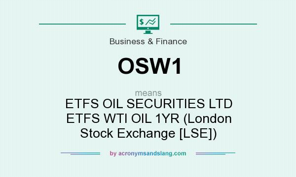 What does OSW1 mean? It stands for ETFS OIL SECURITIES LTD ETFS WTI OIL 1YR (London Stock Exchange [LSE])