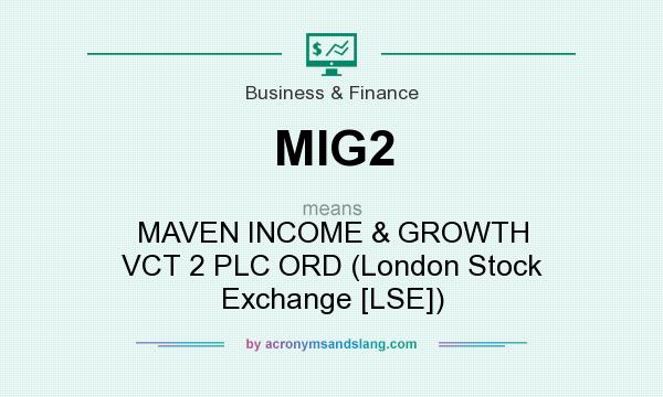 What does MIG2 mean? It stands for MAVEN INCOME & GROWTH VCT 2 PLC ORD (London Stock Exchange [LSE])