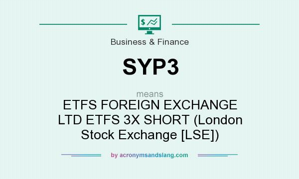 What does SYP3 mean? It stands for ETFS FOREIGN EXCHANGE LTD ETFS 3X SHORT (London Stock Exchange [LSE])