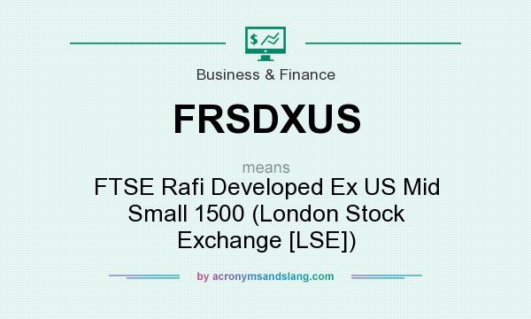 What does FRSDXUS mean? It stands for FTSE Rafi Developed Ex US Mid Small 1500 (London Stock Exchange [LSE])