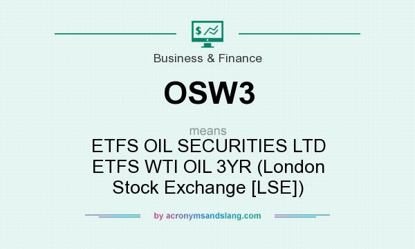 What does OSW3 mean? It stands for ETFS OIL SECURITIES LTD ETFS WTI OIL 3YR (London Stock Exchange [LSE])