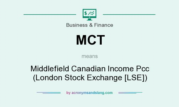 What does MCT mean? It stands for Middlefield Canadian Income Pcc (London Stock Exchange [LSE])