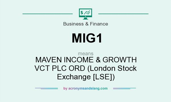 What does MIG1 mean? It stands for MAVEN INCOME & GROWTH VCT PLC ORD (London Stock Exchange [LSE])