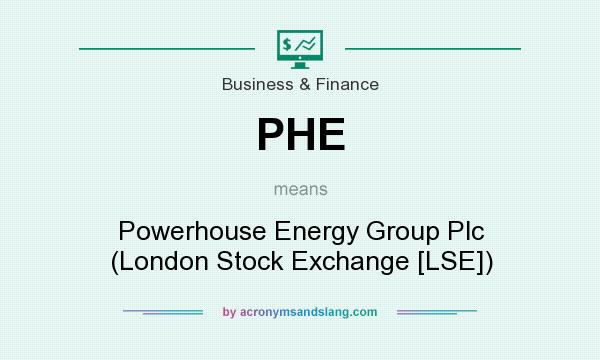 What does PHE mean? It stands for Powerhouse Energy Group Plc (London Stock Exchange [LSE])