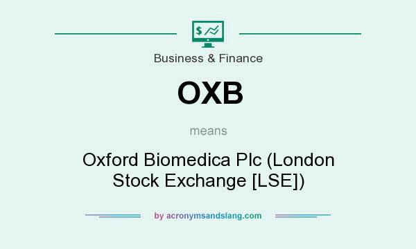 What does OXB mean? It stands for Oxford Biomedica Plc (London Stock Exchange [LSE])