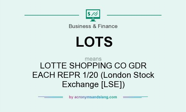 What does LOTS mean? It stands for LOTTE SHOPPING CO GDR EACH REPR 1/20 (London Stock Exchange [LSE])
