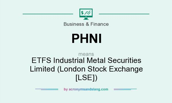 What does PHNI mean? It stands for ETFS Industrial Metal Securities Limited (London Stock Exchange [LSE])