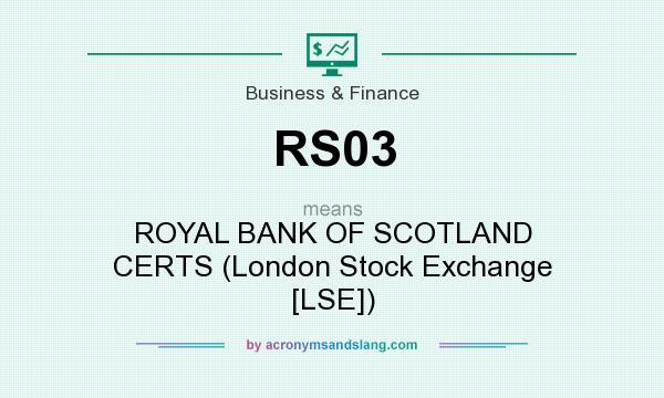 What does RS03 mean? It stands for ROYAL BANK OF SCOTLAND CERTS (London Stock Exchange [LSE])
