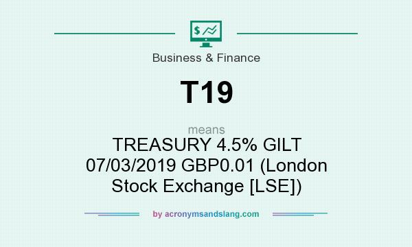 What does T19 mean? It stands for TREASURY 4.5% GILT 07/03/2019 GBP0.01 (London Stock Exchange [LSE])