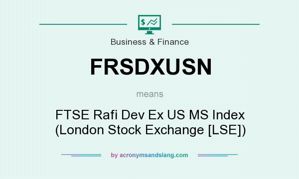 What does FRSDXUSN mean? It stands for FTSE Rafi Dev Ex US MS Index (London Stock Exchange [LSE])