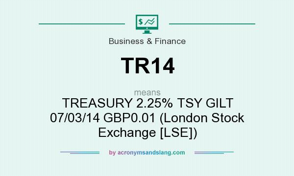 What does TR14 mean? It stands for TREASURY 2.25% TSY GILT 07/03/14 GBP0.01 (London Stock Exchange [LSE])