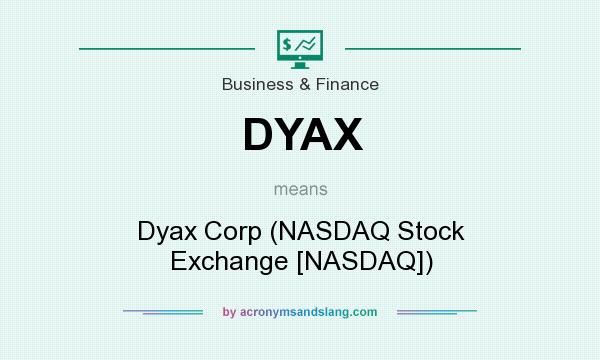 What does DYAX mean? It stands for Dyax Corp (NASDAQ Stock Exchange [NASDAQ])