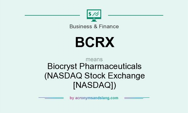 What does BCRX mean? It stands for Biocryst Pharmaceuticals (NASDAQ Stock Exchange [NASDAQ])