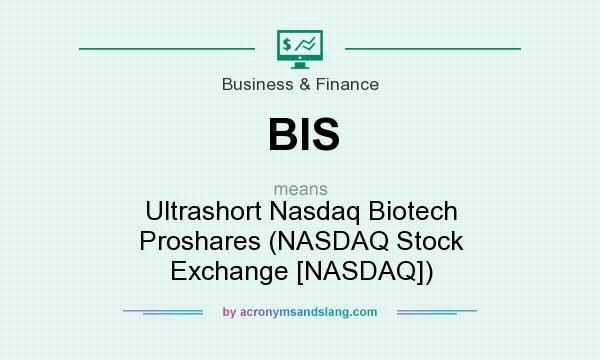 What does BIS mean? It stands for Ultrashort Nasdaq Biotech Proshares (NASDAQ Stock Exchange [NASDAQ])