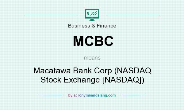 What does MCBC mean? It stands for Macatawa Bank Corp (NASDAQ Stock Exchange [NASDAQ])