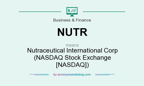 What does NUTR mean? It stands for Nutraceutical International Corp (NASDAQ Stock Exchange [NASDAQ])