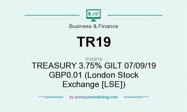 What does TR19 mean? It stands for TREASURY 3.75% GILT 07/09/19 GBP0.01 (London Stock Exchange [LSE])