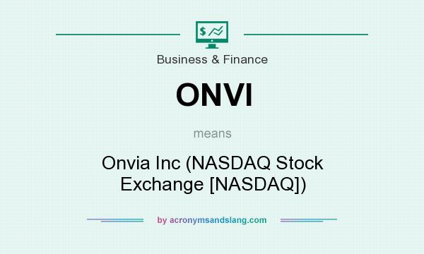 What does ONVI mean? It stands for Onvia Inc (NASDAQ Stock Exchange [NASDAQ])